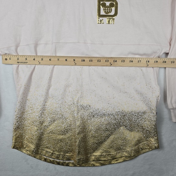 Walt Disney World Adult Golden Logo Pink Champagne Spirit Jersey Size XS - Picture 2 of 7